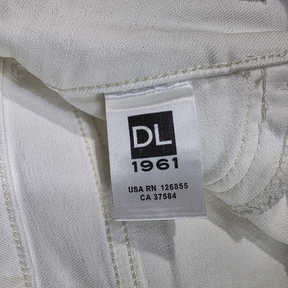 DL1961 Hepburn Wide Leg High Rise Ankle Jeans Eggshell - Picture 9 of 14